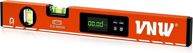VNW 16inch Digital Level with LCD Display - Bubble Light Up Function - Multi Purpose:Magnetic Torpedo Level, Angle Finder 0-90° & 0-180° Range -Leveler Tool for Woodwork,Saw & Home Leveling (Champagne) - Image 1